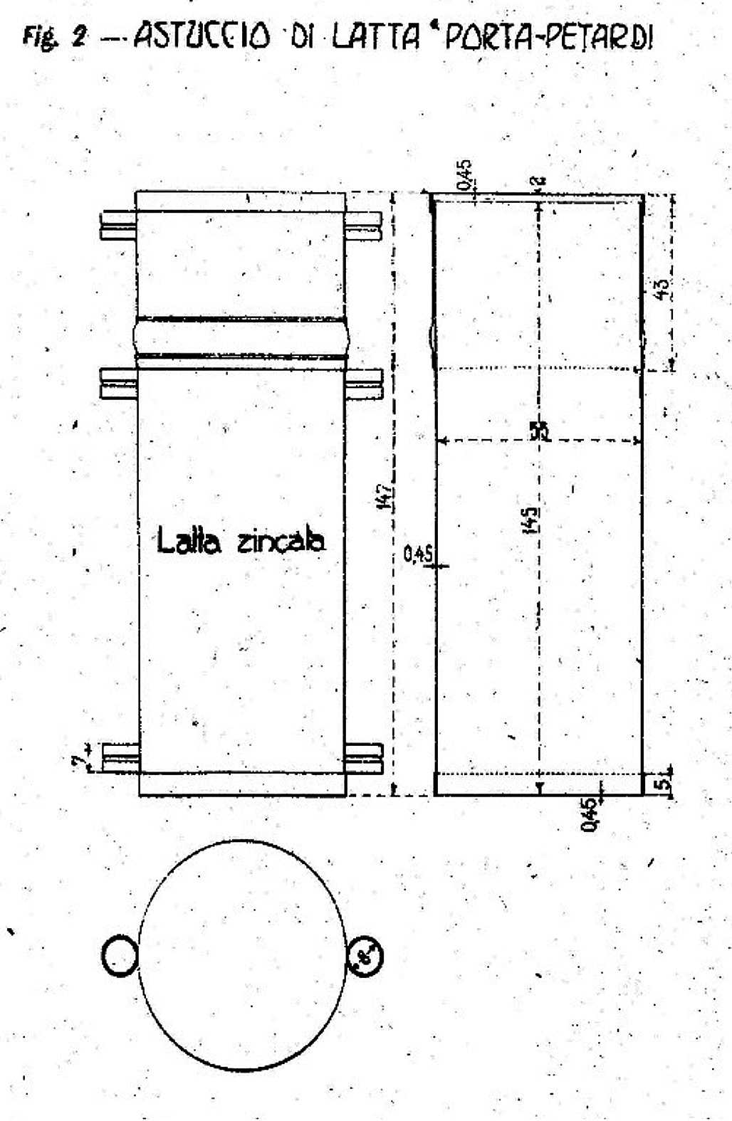 disegno astuccio porta petardi